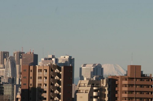 Mt. Fuji & tower buildings, view from Bunkyo Tokyo